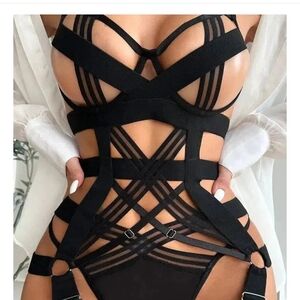 Black Strappy Lingerie Set